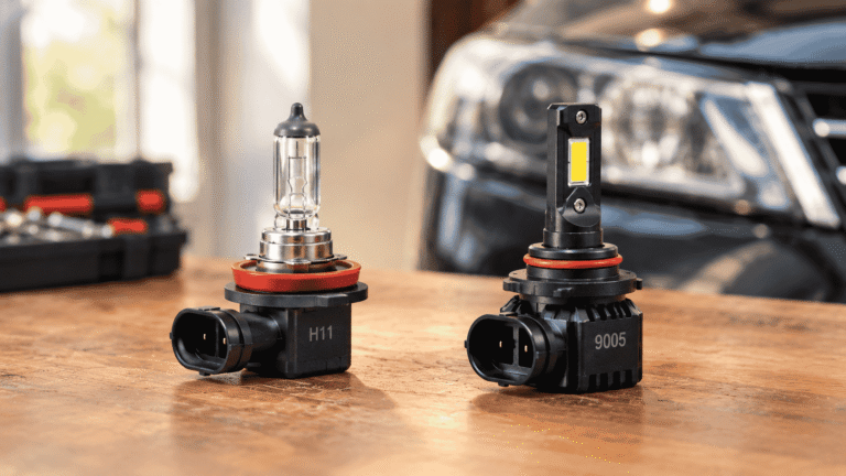 Comparison of 9005 and H11 automotive headlight bulbs