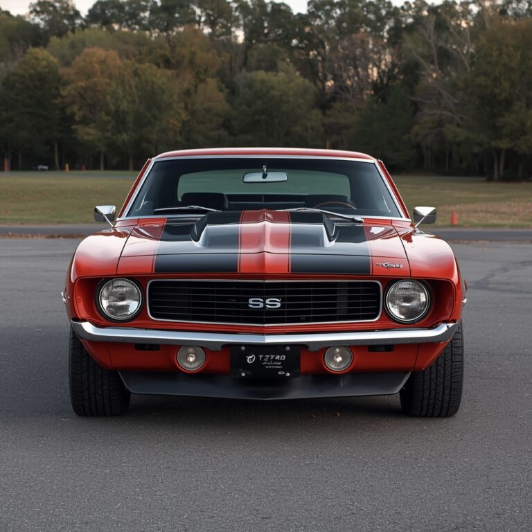 1969 Chevrolet Camaro with spark plug and engine components