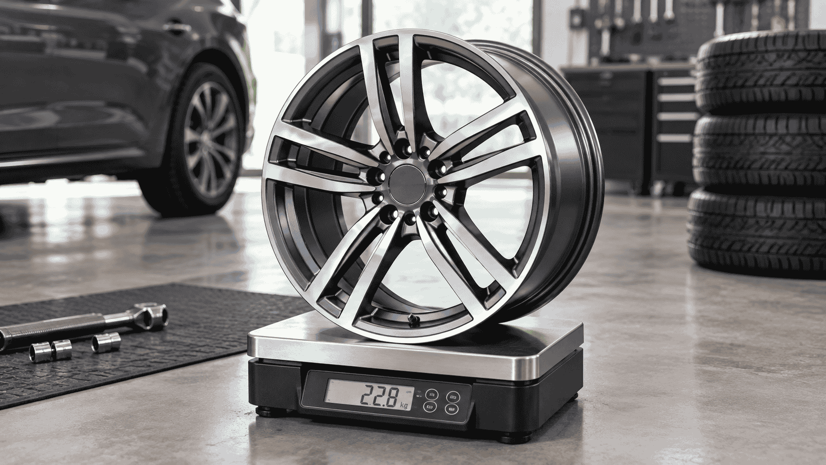 18-inch alloy wheel showing its size and lightweight design