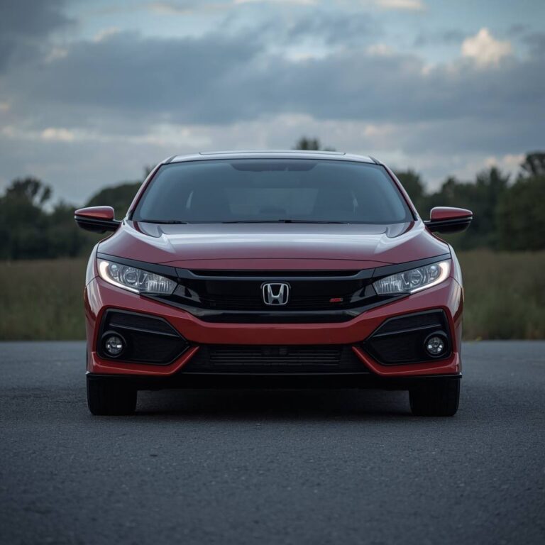 Honda Civic dashboard with the low fuel warning light illuminated