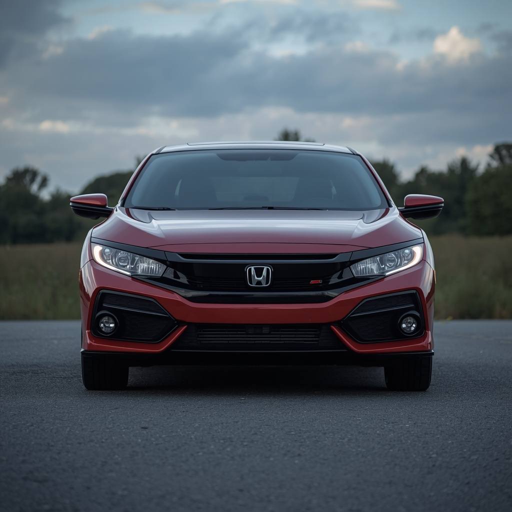 Honda Civic dashboard with the low fuel warning light illuminated